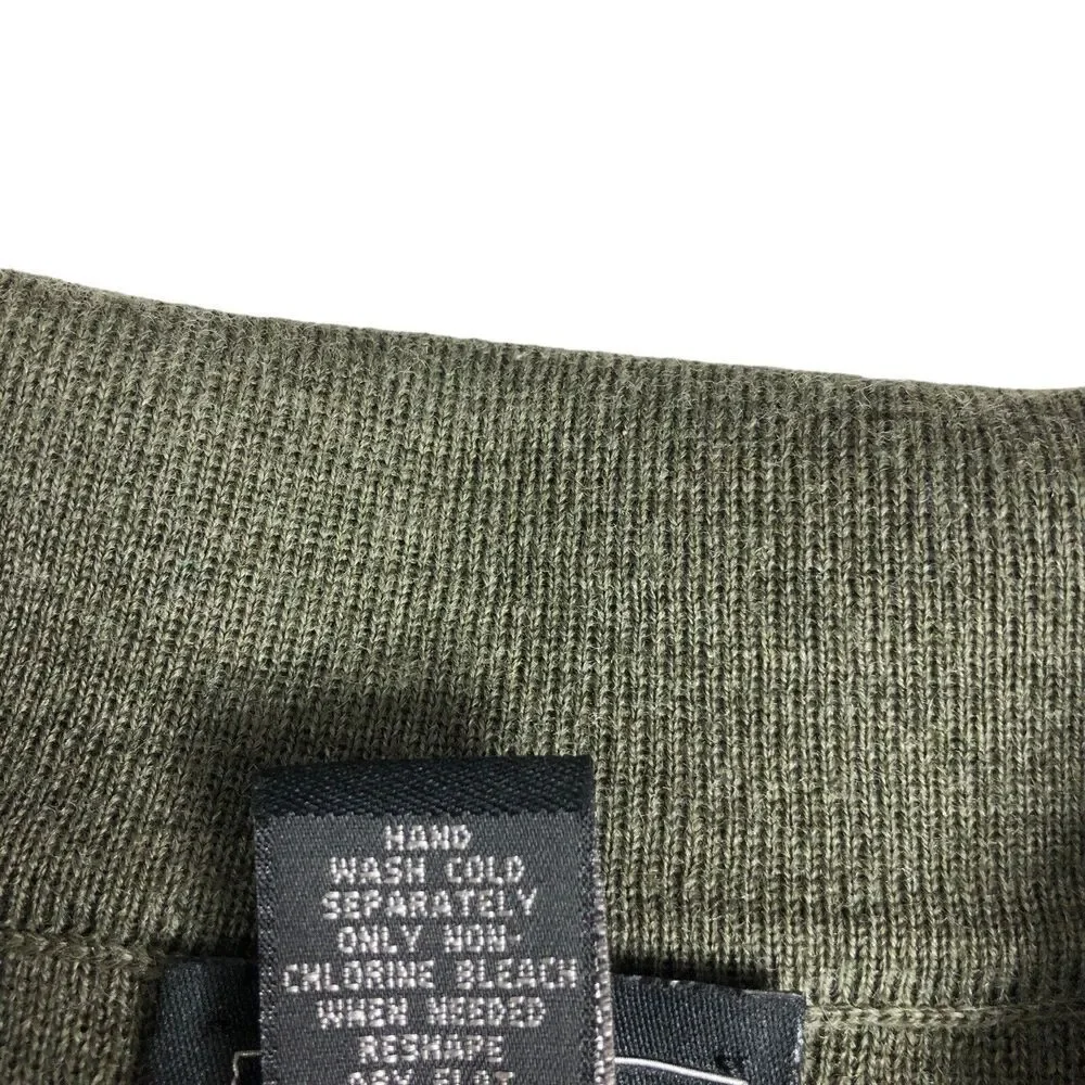 Cezani Sweater Mens Large Green Extra Fine Merino‎ Wool 1/4 Zip Pullover Outdoor